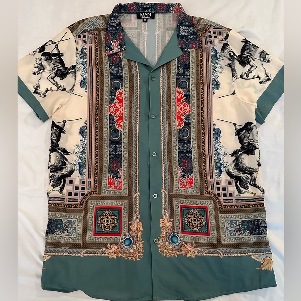 BoohooMan button down, medium, lightweight fabric